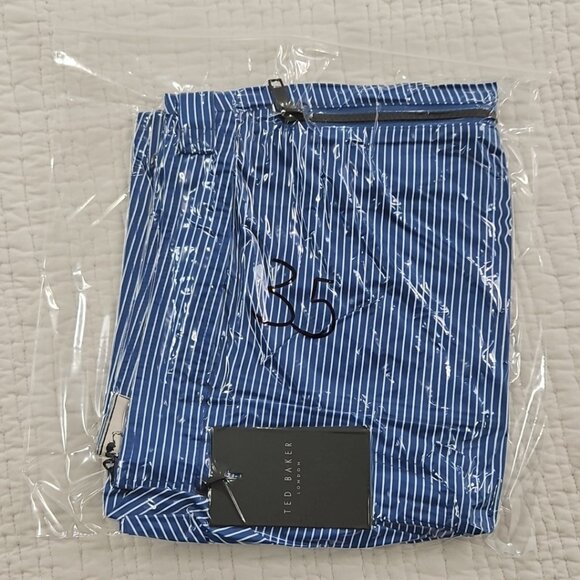 Ted Baker Swimming Trunks NEW Men's 3 (34) Blue Horizontal Stripe NWT 4" Inseam - Picture 15 of 15